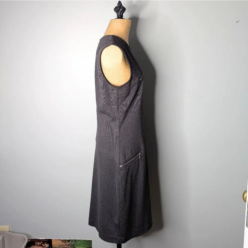Sharagano Studio Charcoal Grey Fine Knit Shift Dress Size 10